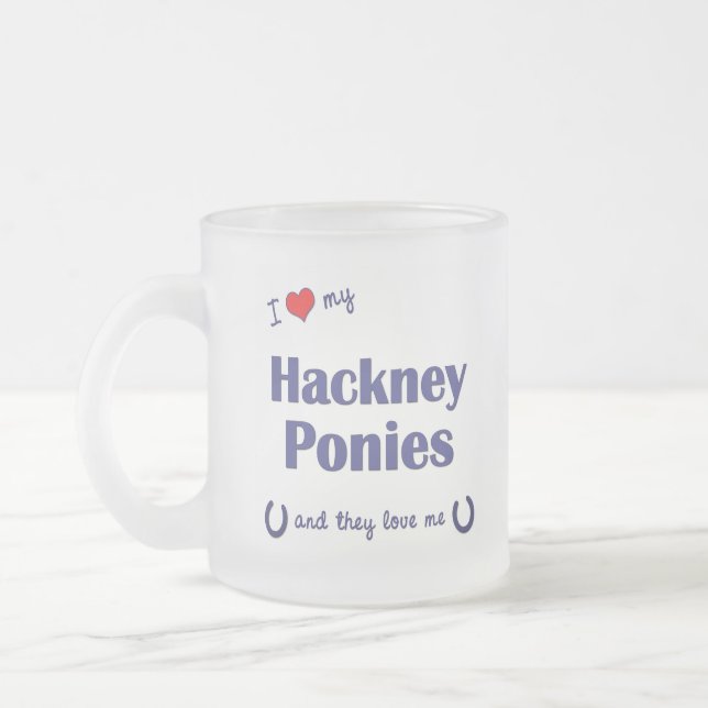 Caneca De Café Vidro Jateado Eu amo meus pôneis de Hackney (os pôneis (Esquerda)