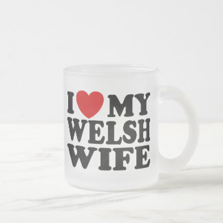 Caneca De Café Vidro Jateado Eu Amo Minha Esposa Galesa