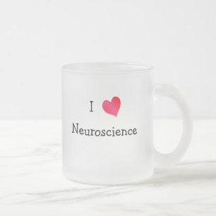 Caneca De Café Vidro Jateado Eu amo neurociência