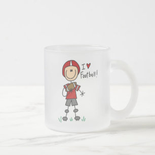 Caneca De Café Vidro Jateado Eu amo o futebol