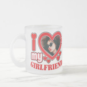 Caneca De Café Vidro Jateado Eu Amo O Meu Texto Fotográfico Personalizado Namor