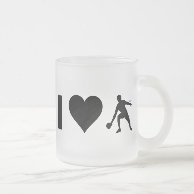 Caneca De Café Vidro Jateado Eu amo o sibilo Pong (Direita)