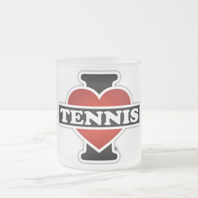 Caneca De Café Vidro Jateado Eu amo o tênis (Centro)