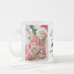Caneca De Café Vidro Jateado Eu amo você Mamãe Colagem de Fotos Elegant Scrip