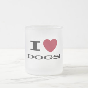 Caneca De Café Vidro Jateado Eu coração persigo o camiseta e os presentes