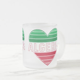 Caneca De Café Vidro Jateado Eu Coro A Argélia, As Cores De Bandeiras Gradiente