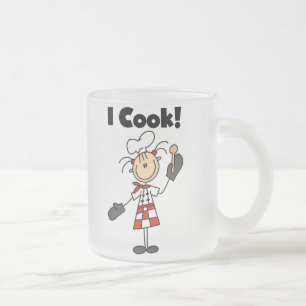 Caneca De Café Vidro Jateado Eu Cozinho - Chef Feminina