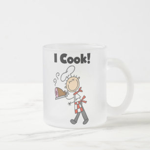 Caneca De Café Vidro Jateado Eu Cozinho - Chef Masculino