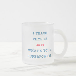Caneca De Café Vidro Jateado Eu Ensino Física Qual é Seu Superpoder