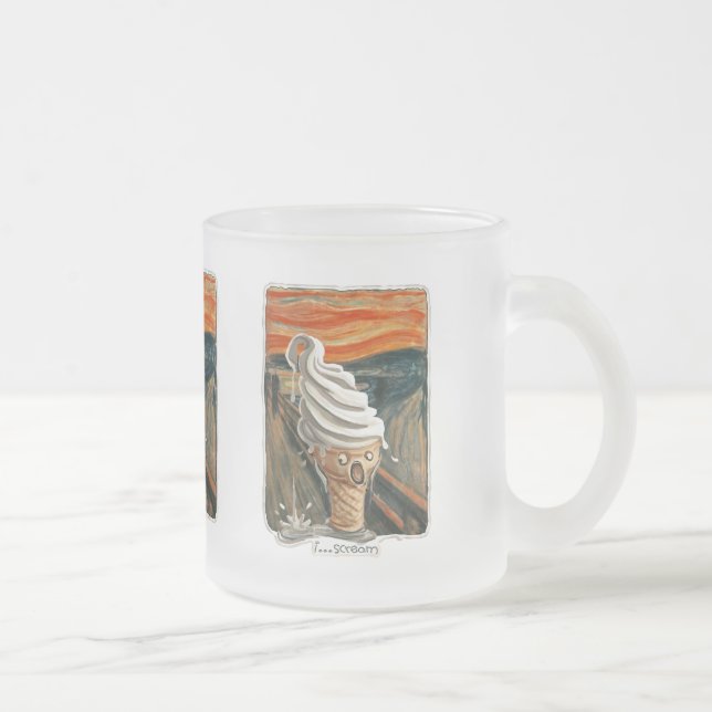 Caneca De Café Vidro Jateado Eu grito o sorvete (Direita)