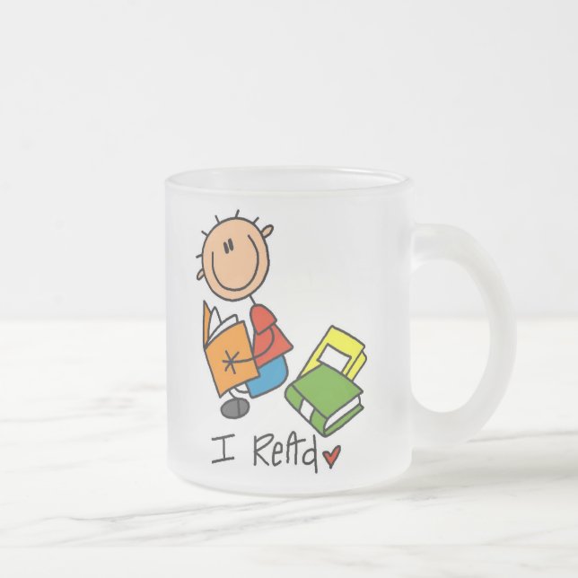 Caneca De Café Vidro Jateado Eu Leio (Direita)