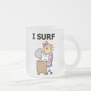 Caneca De Café Vidro Jateado Eu Navego na Web