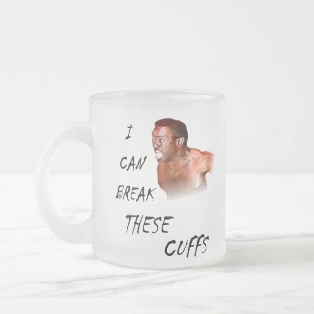 Caneca De Café Vidro Jateado Eu posso quebrar estes punhos (Esquerda)