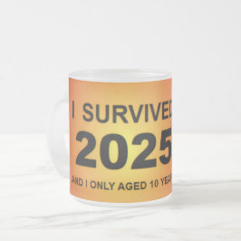 Caneca De Café Vidro Jateado Eu Sobrevivi 2025