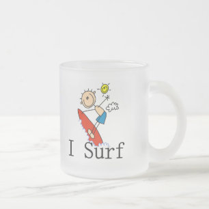 Caneca De Café Vidro Jateado Eu Surfo Camisetas e Presentes