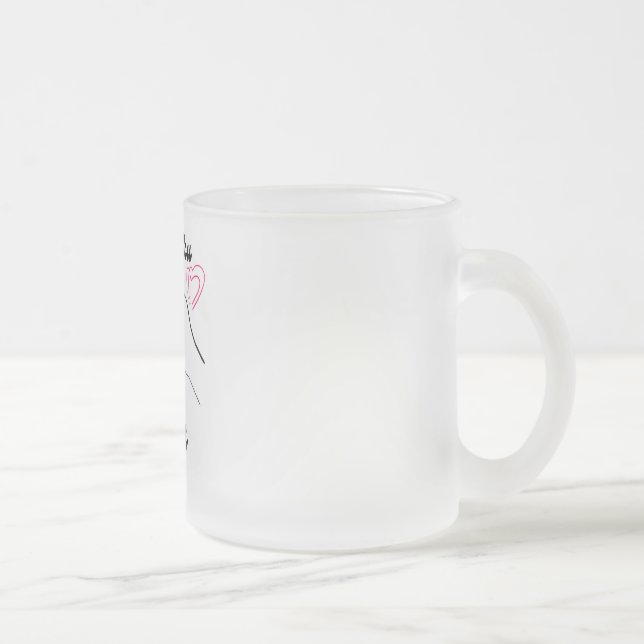 Caneca De Café Vidro Jateado "Eu te amo para sempre". (Direita)