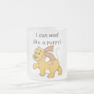 Caneca De Café Vidro Jateado Eu Woof gosto do camiseta e dos presentes de um