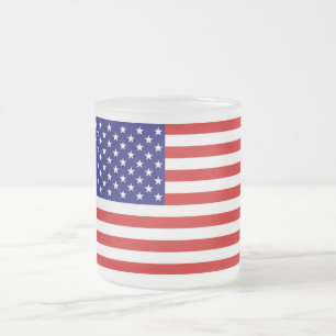 Caneca De Café Vidro Jateado EUA Flag Fosco Glass Mug cn