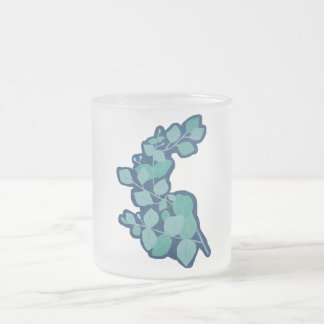 Caneca De Café Vidro Jateado Eucalyptus