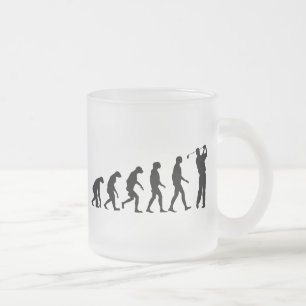 Caneca De Café Vidro Jateado Evolução do golfe