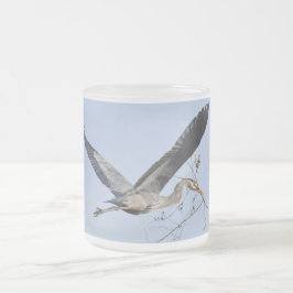Caneca De Café Vidro Jateado Excelente Blue HeronCoffee Mug