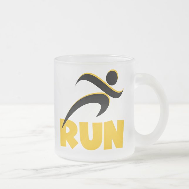 Caneca De Café Vidro Jateado Executar Amarelo (Direita)