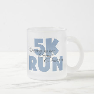 Caneca De Café Vidro Jateado Executar Azul 5.00
