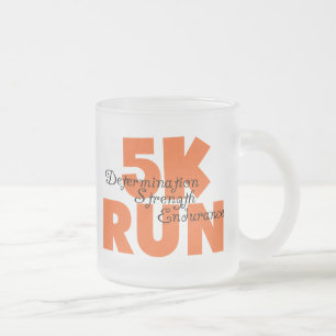 Caneca De Café Vidro Jateado Executar Laranja de 5K