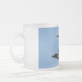 Caneca De Café Vidro Jateado F-35 e F-22 Jato de combate