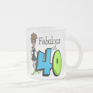 Caneca De Café Vidro Jateado Fabuloso triguenho no aniversário 40