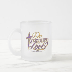 Caneca De Café Vidro Jateado Faça tudo com Amor