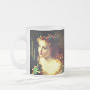 Caneca De Café Vidro Jateado Fada Vintage