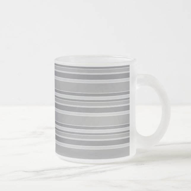 Caneca De Café Vidro Jateado faixas de cinza (Direita)