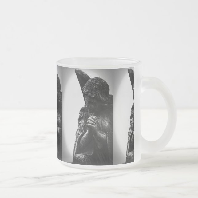 Caneca De Café Vidro Jateado Falln Angel na oração (Direita)