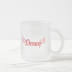 Caneca De Café Vidro Jateado Falln Demon with Wings