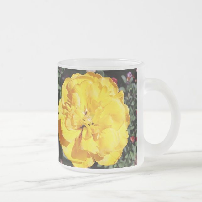 Caneca De Café Vidro Jateado Falln Sunshine Floral (Direita)