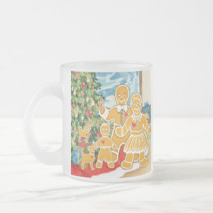 Caneca De Café Vidro Jateado Família do pão-de-espécie com sua árvore de Na