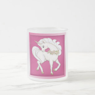 Caneca De Café Vidro Jateado Fantasia do unicórnio