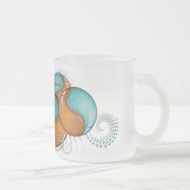 Caneca De Café Vidro Jateado Fantasia Yin Yang 2 (Direita)