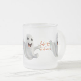 Caneca De Café Vidro Jateado Fantasma Fofo Assustador de Halloween