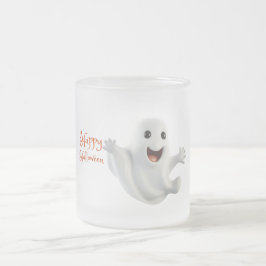Caneca De Café Vidro Jateado Fantasma Fofo de Halloween Assustador