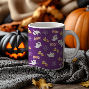Caneca De Café Vidro Jateado Fantasmas Boo