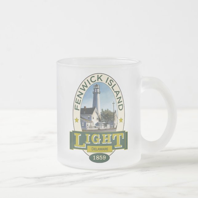 Caneca De Café Vidro Jateado Farol da ilha de Fenwick (Direita)