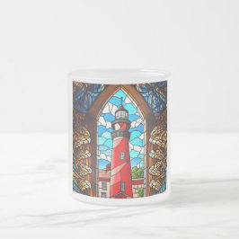 Caneca De Café Vidro Jateado Farol de vidro colorido