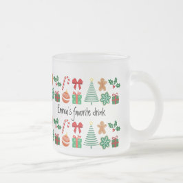 Caneca De Café Vidro Jateado Fato de Natal Personalizado