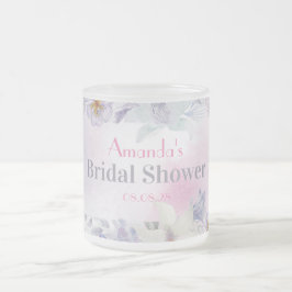 Caneca De Café Vidro Jateado Favor Personalizado de Flores para Despedida de So