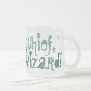 Caneca De Café Vidro Jateado feiticeiro principal! caneca do vidro de fosco