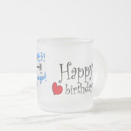 Caneca De Café Vidro Jateado Feliz aniversario