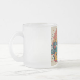Caneca De Café Vidro Jateado Feliz Aniversário Design