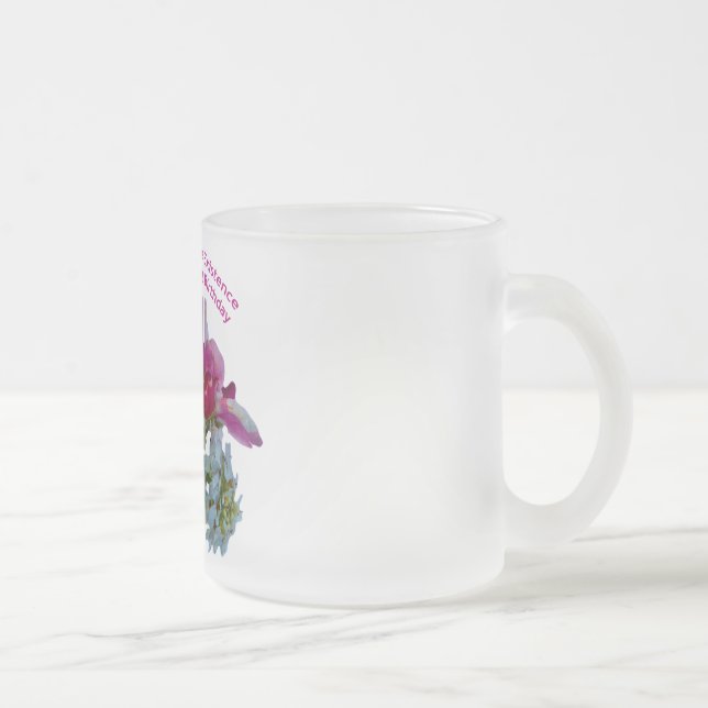 Caneca De Café Vidro Jateado Feliz aniversário para minha esposa. (Direita)